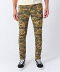 Distressed Camo Denim Pant