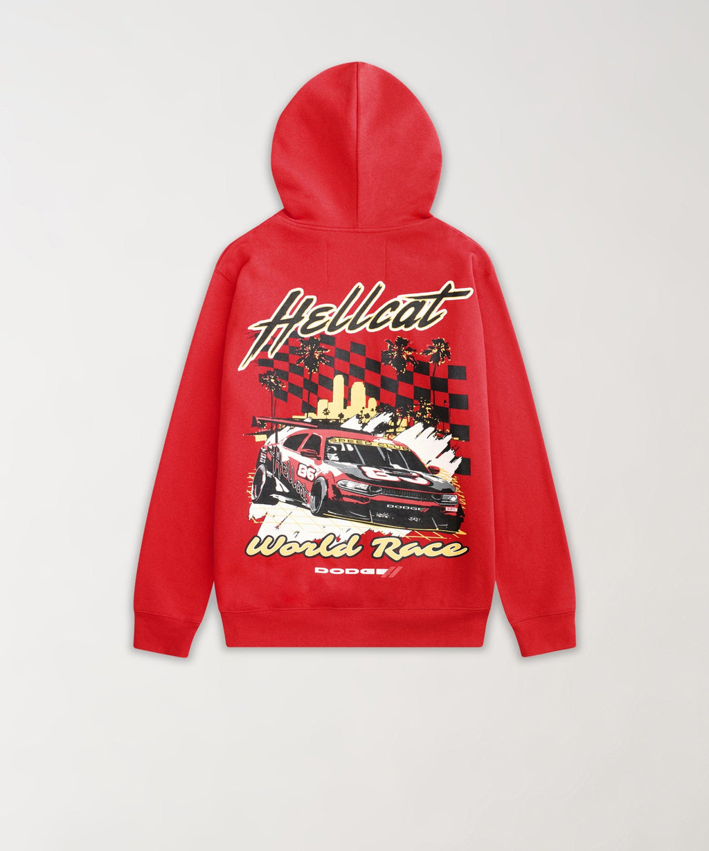 Dodge Hellcat Grand Prix Full Zip Hoodie - Red
