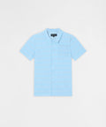 Diamond Plate Viscose Short Sleeve Shirt - Light Blue