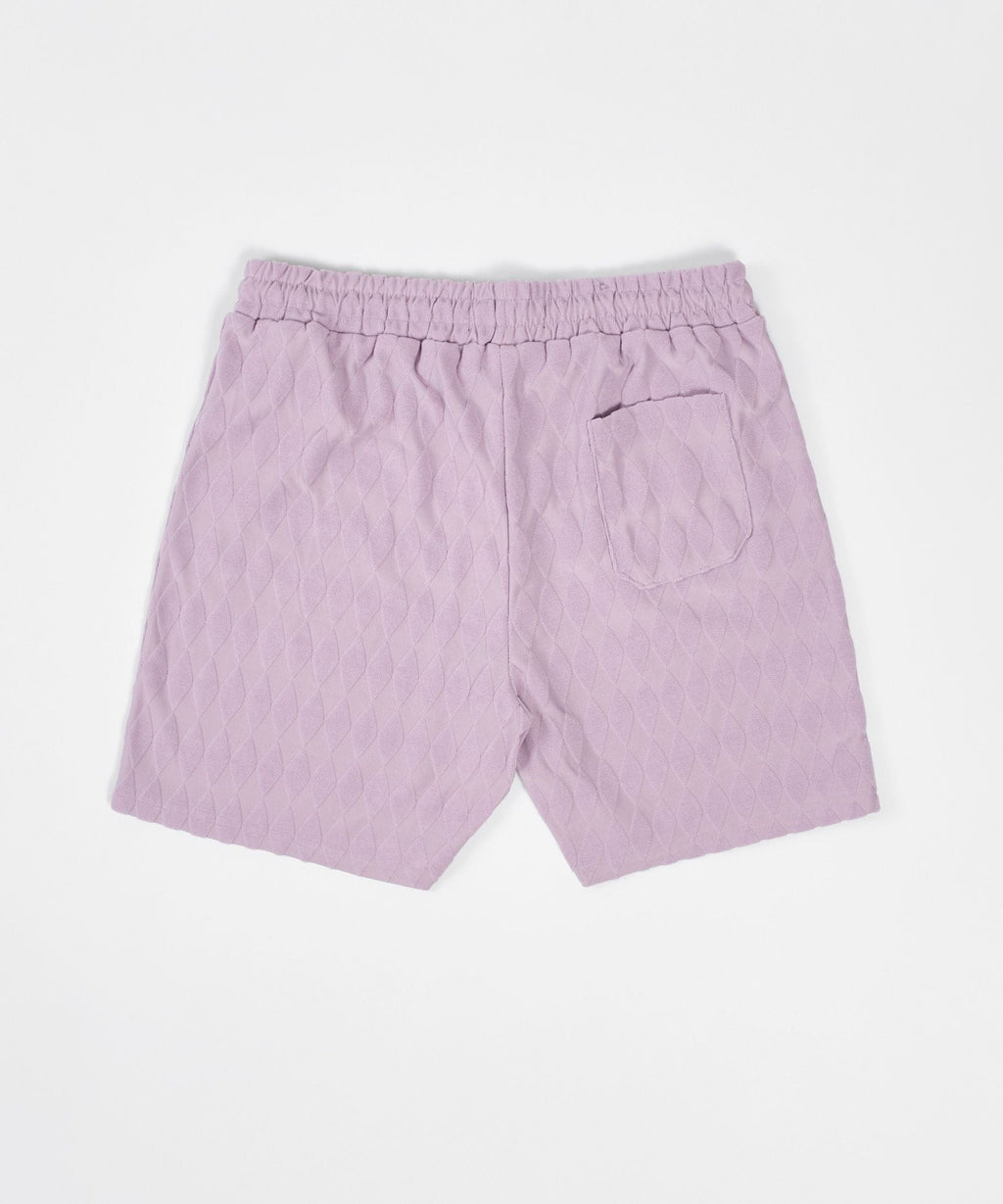 Diamond Plate Towel Shorts - Mauve